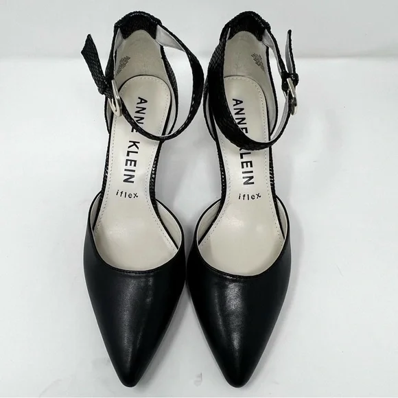 Anne Klein Black Textured Heels - Picture 5 of 8